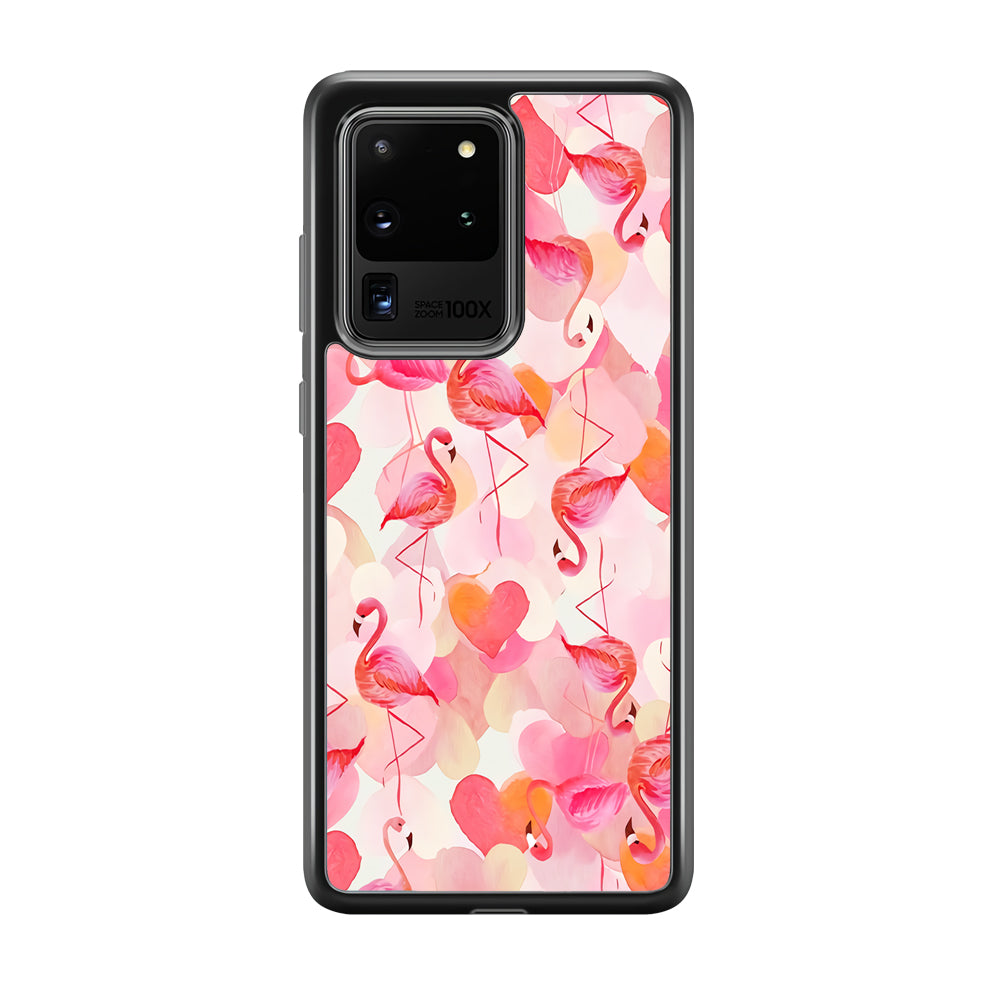 Beautiful Flamingo Art Samsung Galaxy S20 Ultra Case-Phone Case-Tempered Glass Case-Altracase