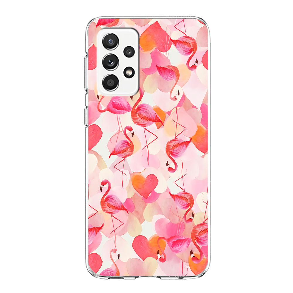 Beautiful Flamingo Art Samsung Galaxy A72 Case-Phone Case-Clear Soft Case-Altracase