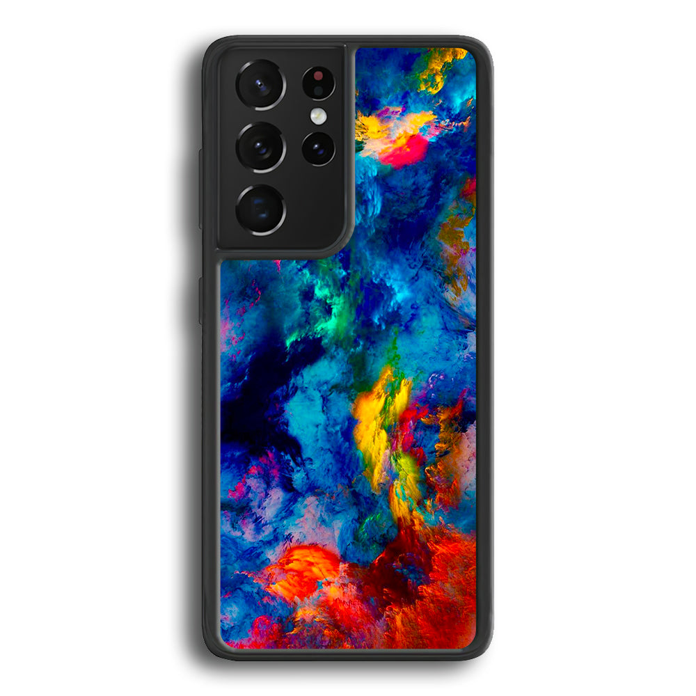 Beautiful Marble Colorful 001 Samsung Galaxy S21 Ultra Case-Phone Case-Rubber Black (2D Case)-Altracase