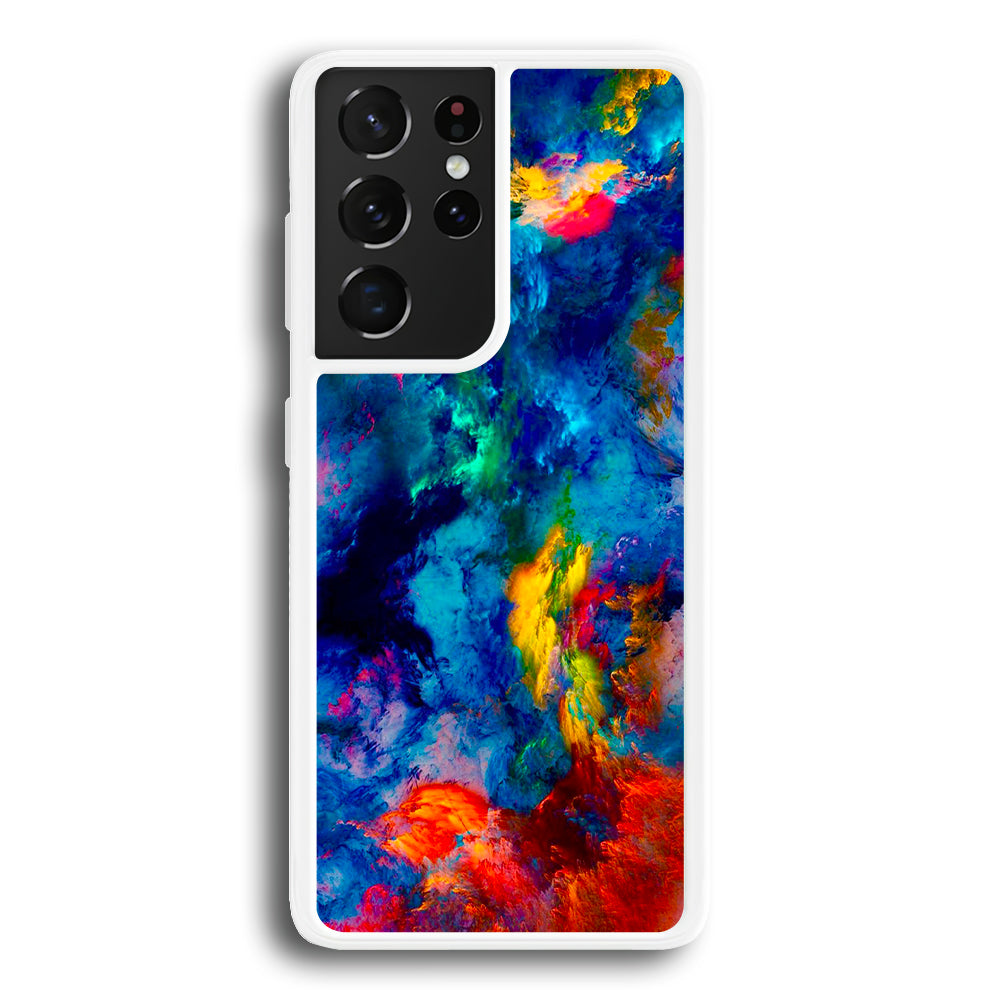 Beautiful Marble Colorful 001 Samsung Galaxy S21 Ultra Case-Phone Case-Rubber White (2D Case)-Altracase