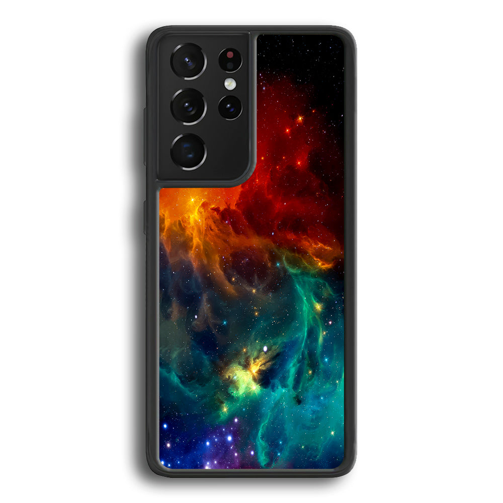 Beautiful Space Colorful 001 Samsung Galaxy S21 Ultra Case-Phone Case-Rubber Black (2D Case)-Altracase