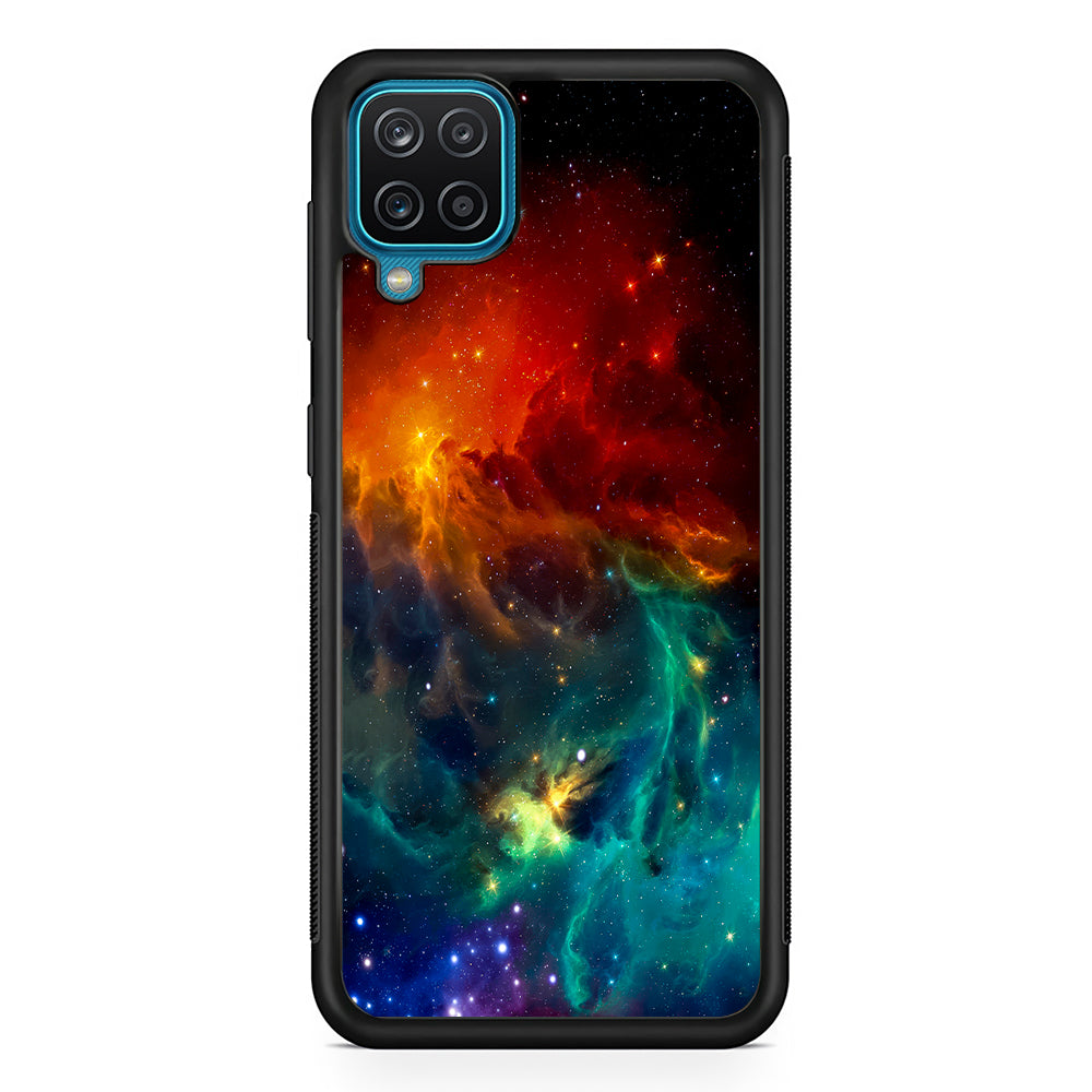 Beautiful Space Colorful 001 Samsung Galaxy A12 Case-Phone Case-Rubber Black (2D Case)-Altracase