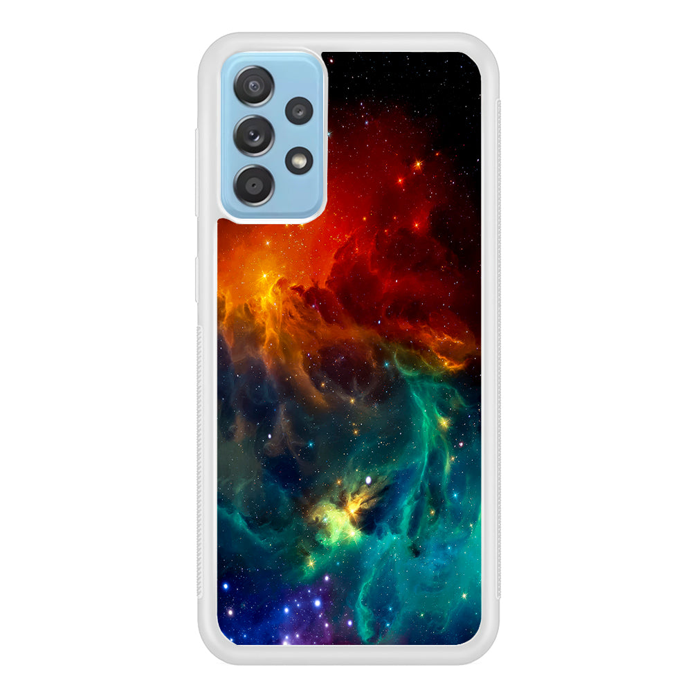 Beautiful Space Colorful 001 Samsung Galaxy A52 Case-Phone Case-Rubber White (2D Case)-Altracase