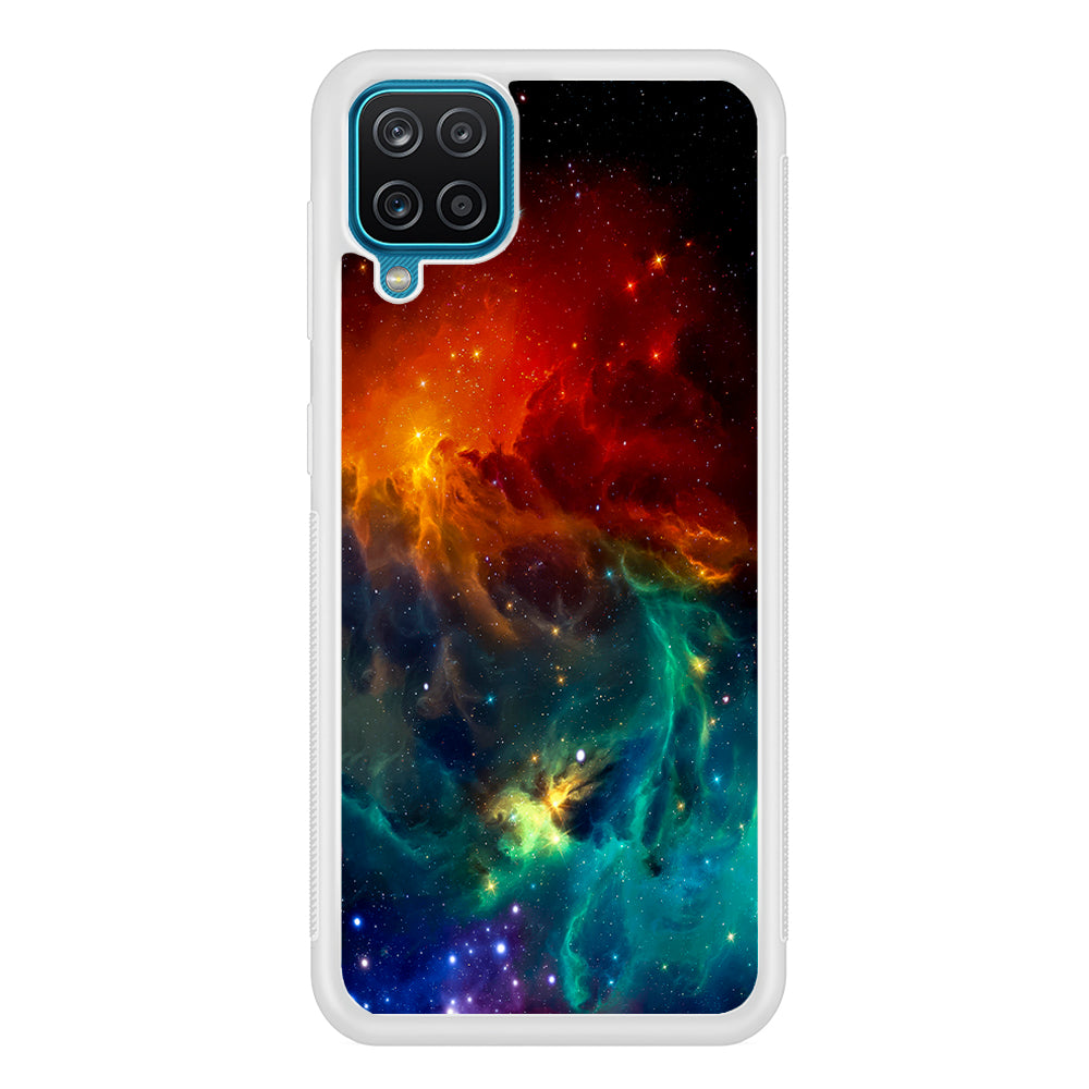 Beautiful Space Colorful 001 Samsung Galaxy A12 Case-Phone Case-Rubber White (2D Case)-Altracase