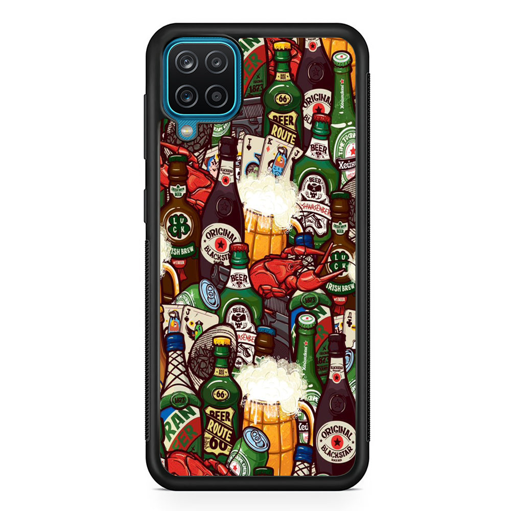 Beer Bottle Art Samsung Galaxy A12 Case-Phone Case-Rubber Black (2D Case)-Altracase