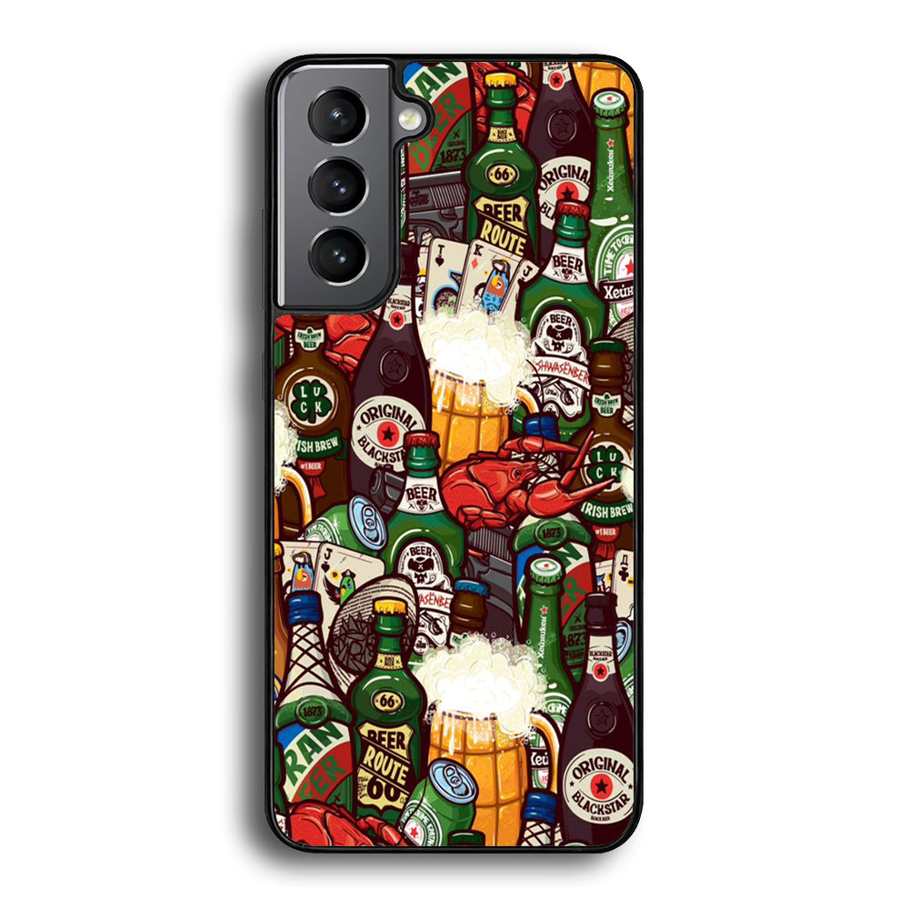 Beer Bottle Art Samsung Galaxy S21 Plus Case-Phone Case-Rubber Black (2D Case)-Altracase