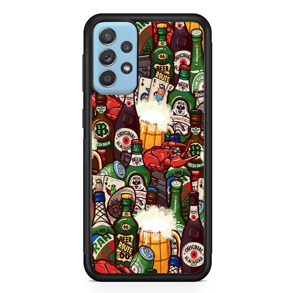 Beer Bottle Art Samsung Galaxy A52 Case-Phone Case-Rubber Black (2D Case)-Altracase