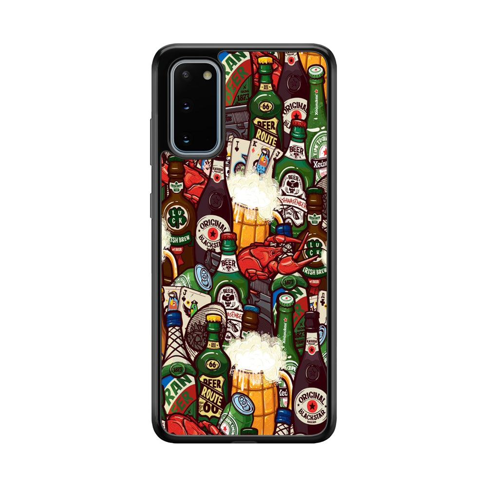 Beer Bottle Art Samsung Galaxy S20 Case-Phone Case-Rubber Black (2D Case)-Altracase
