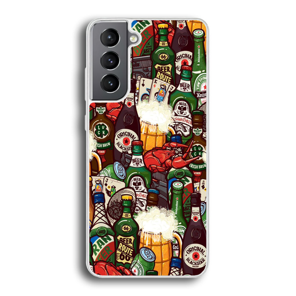 Beer Bottle Art Samsung Galaxy S21 Plus Case-Phone Case-Rubber White (2D Case)-Altracase