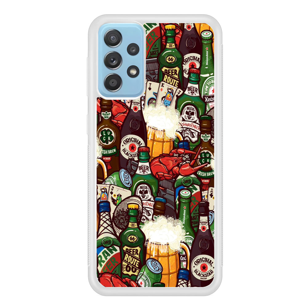 Beer Bottle Art Samsung Galaxy A52 Case-Phone Case-Rubber White (2D Case)-Altracase