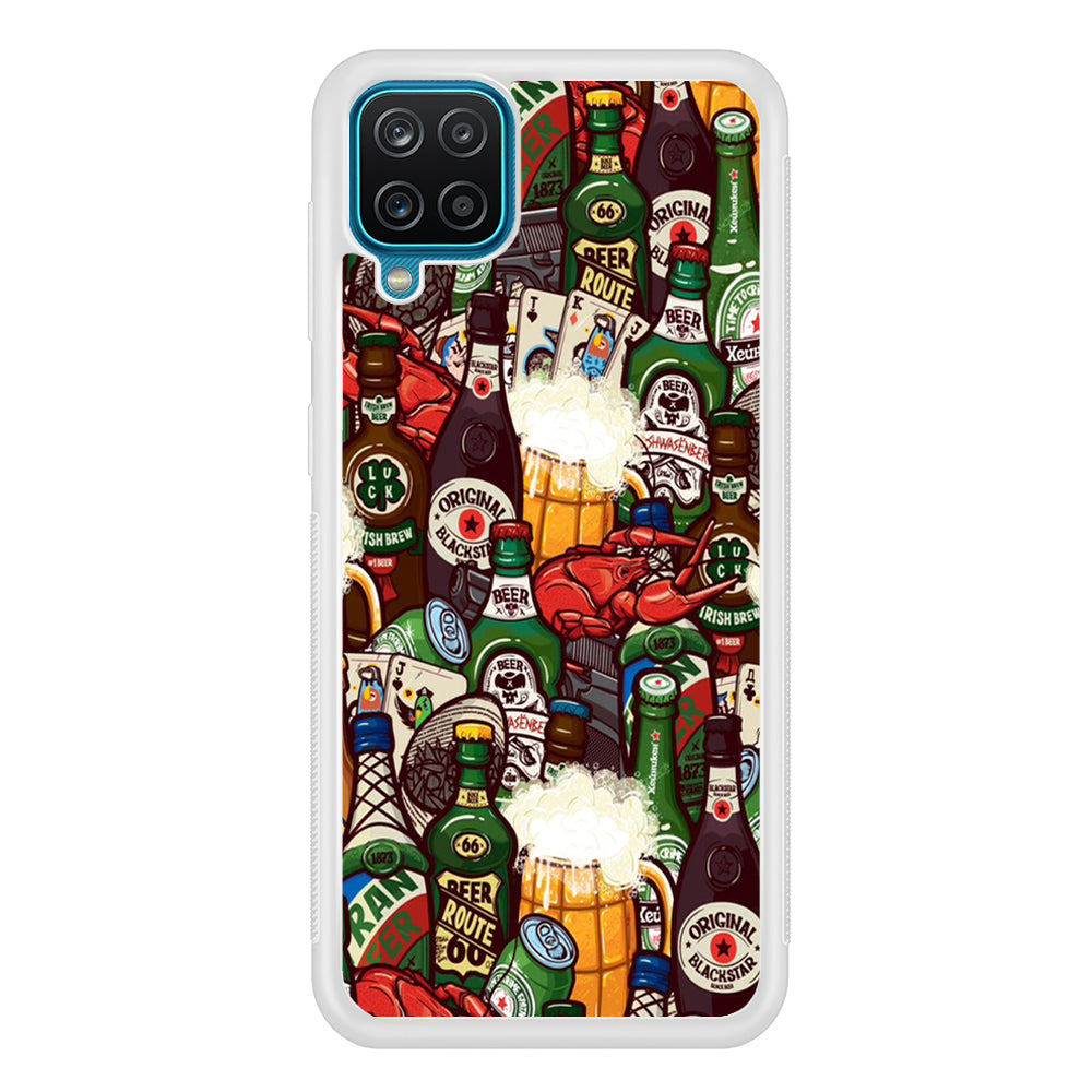 Beer Bottle Art Samsung Galaxy A12 Case-Phone Case-Rubber White (2D Case)-Altracase