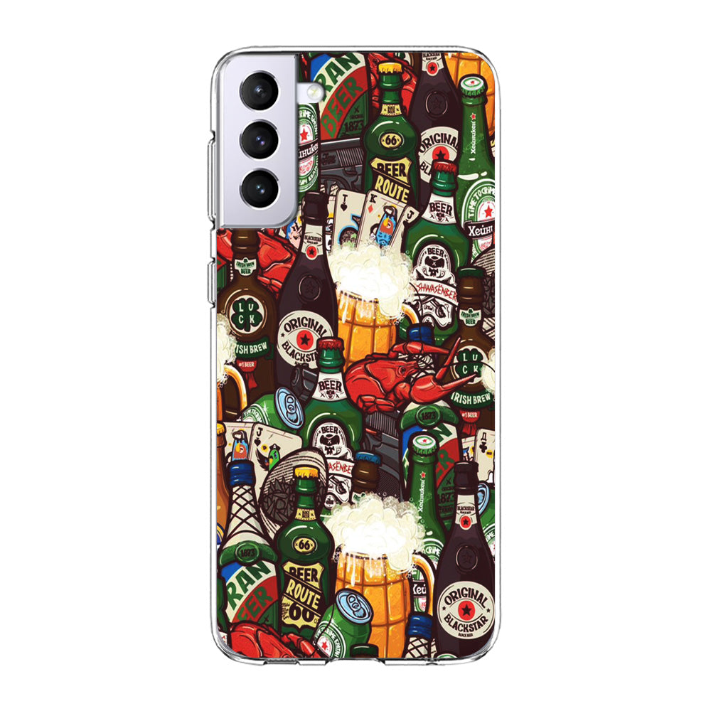 Beer Bottle Art Samsung Galaxy S21 Plus Case-Phone Case-Clear Soft Case-Altracase