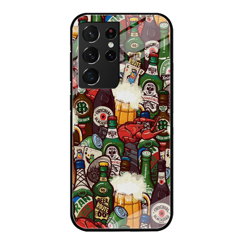 Beer Bottle Art Samsung Galaxy S21 Ultra Case-Phone Case-Tempered Glass Case-Altracase