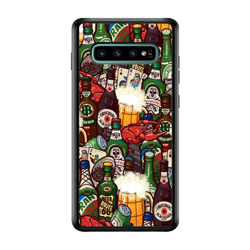 Beer Bottle Art Samsung Galaxy S10 Plus Case-Phone Case-Rubber Black (2D Case)-Altracase