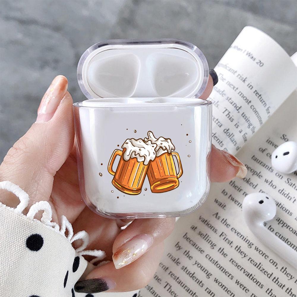 Beer cheers Hard Plastic Protective Clear Case Cover For Apple Airpods-AirPod Case-Altracase