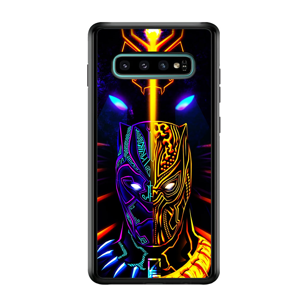 Black Panther And Golden Jaguar Samsung Galaxy S10 Case-Phone Case-Rubber Black (2D Case)-Altracase