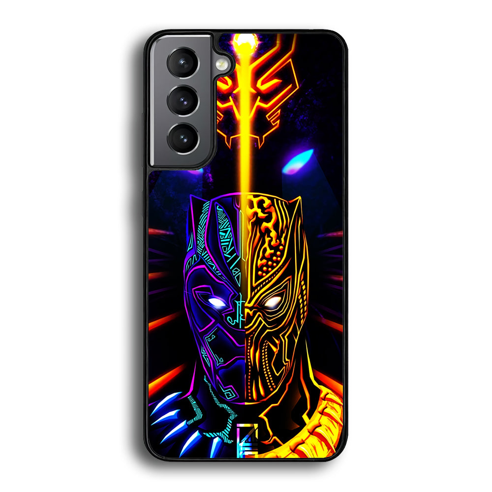 Black Panther And Golden Jaguar Samsung Galaxy S21 Plus Case-Phone Case-Rubber Black (2D Case)-Altracase