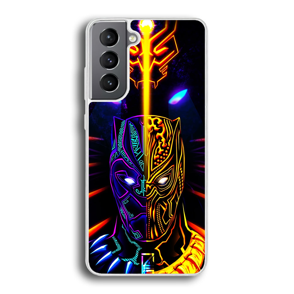 Black Panther And Golden Jaguar Samsung Galaxy S21 Plus Case-Phone Case-Rubber White (2D Case)-Altracase