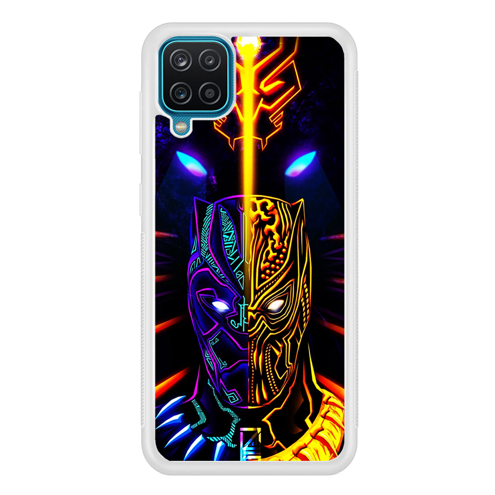 Black Panther And Golden Jaguar Samsung Galaxy A12 Case-Phone Case-Rubber White (2D Case)-Altracase