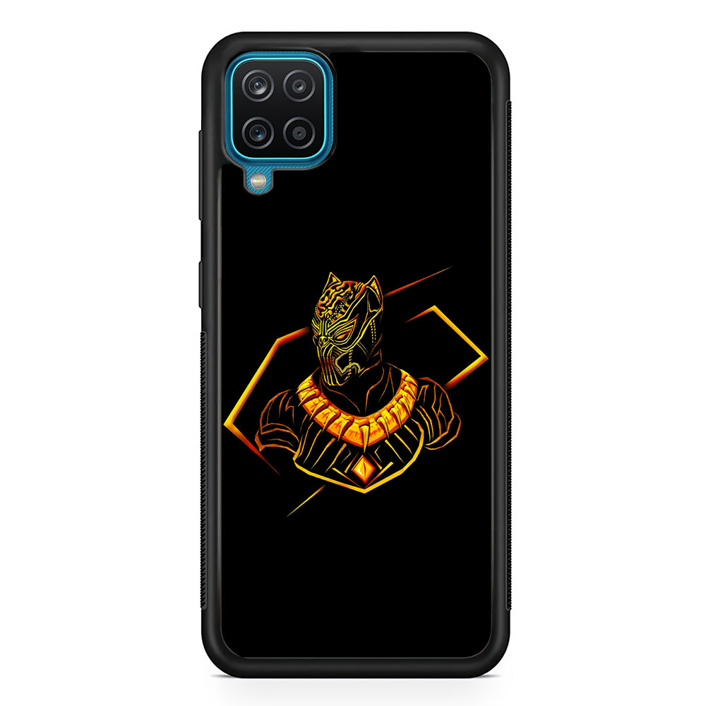 Black Panther Golden Art Samsung Galaxy A12 Case-Phone Case-Rubber Black (2D Case)-Altracase