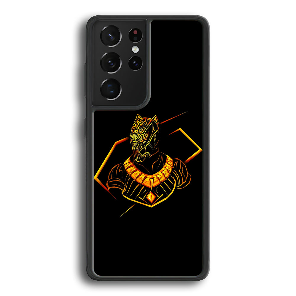 Black Panther Golden Art Samsung Galaxy S21 Ultra Case-Phone Case-Rubber Black (2D Case)-Altracase