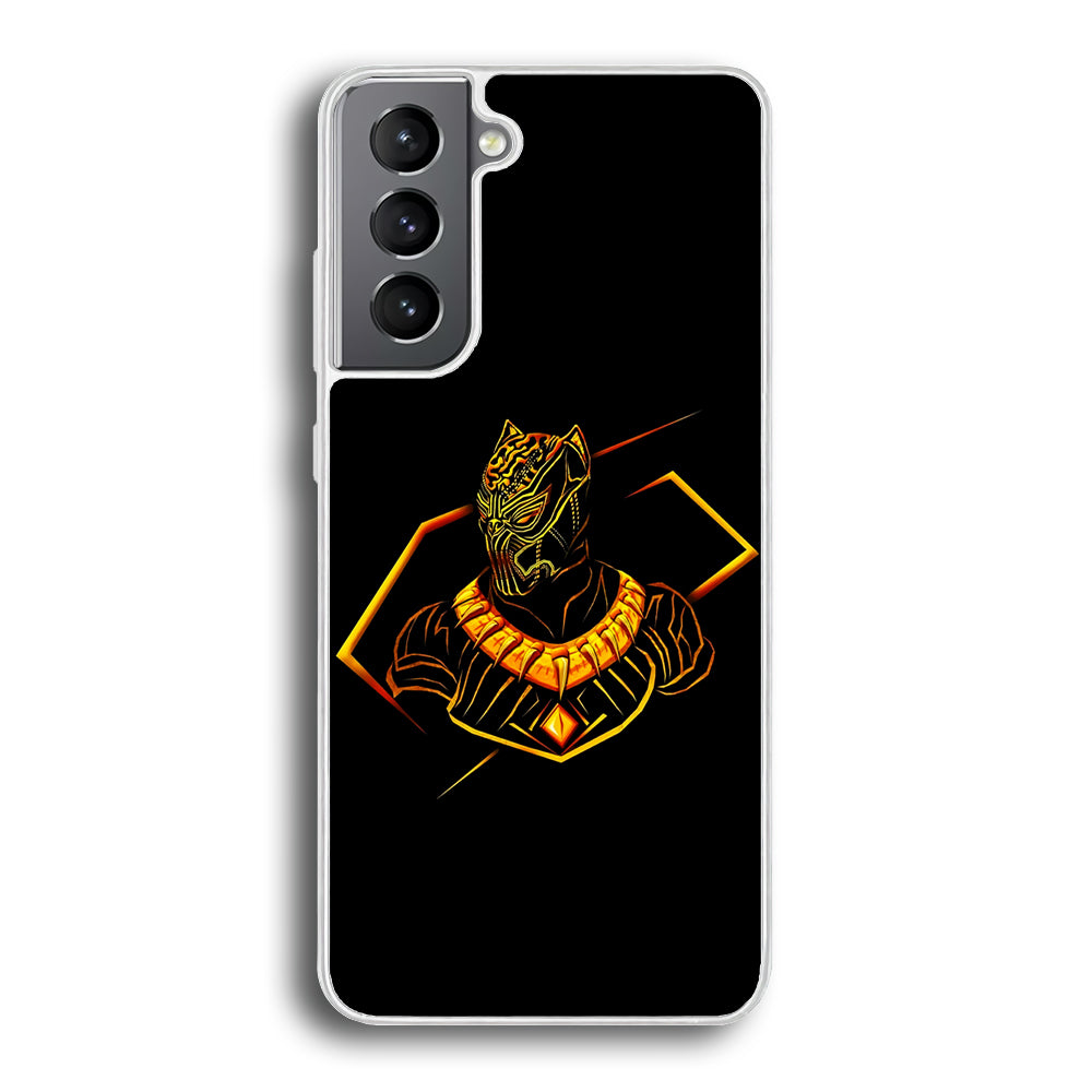 Black Panther Golden Art Samsung Galaxy S21 Plus Case-Phone Case-Rubber White (2D Case)-Altracase