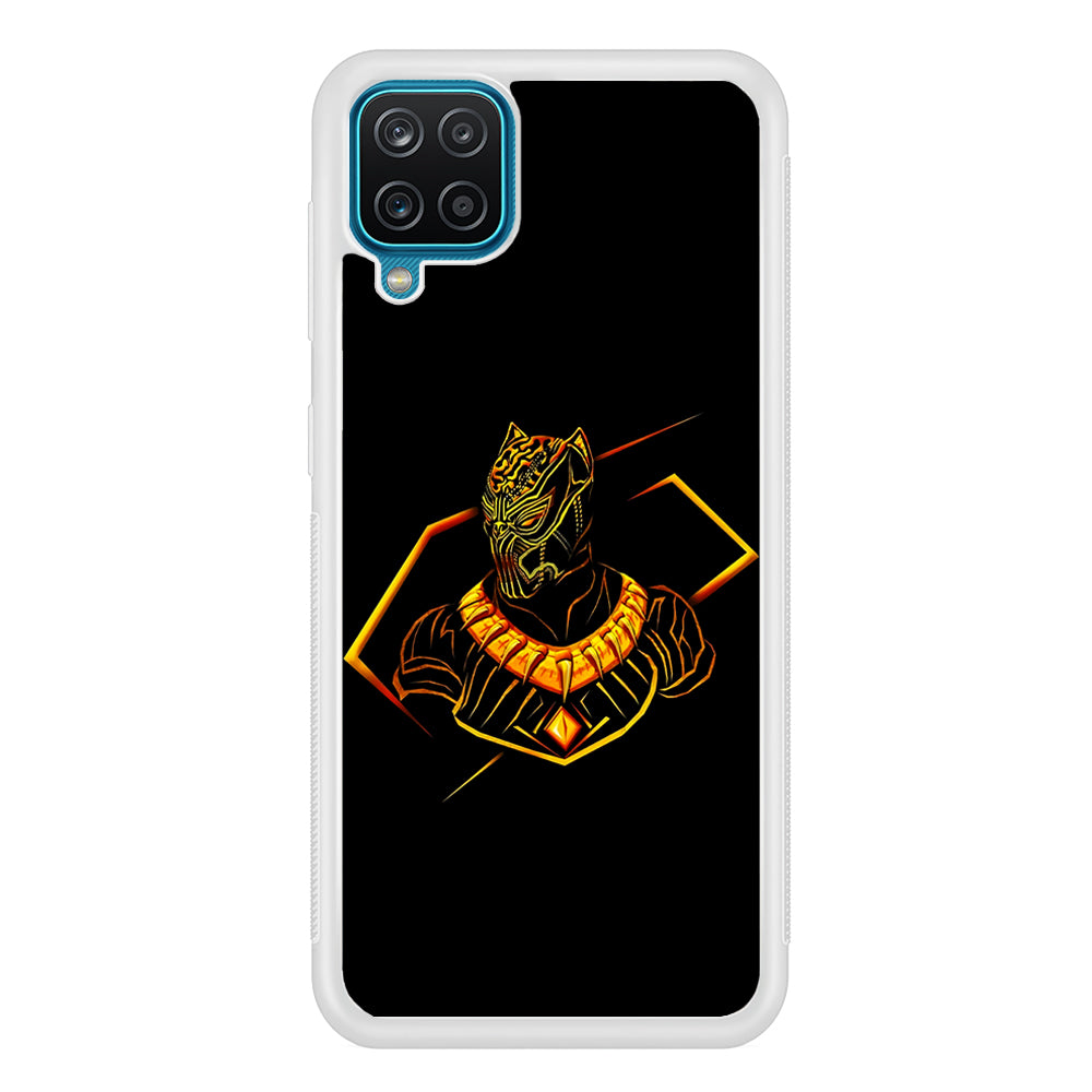 Black Panther Golden Art Samsung Galaxy A12 Case-Phone Case-Rubber White (2D Case)-Altracase