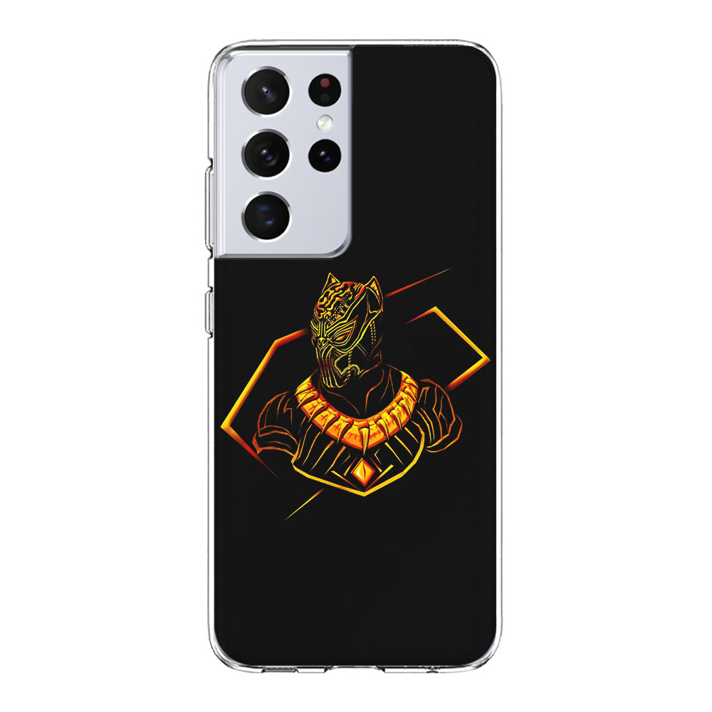 Black Panther Golden Art Samsung Galaxy S21 Ultra Case-Phone Case-Clear Soft Case-Altracase