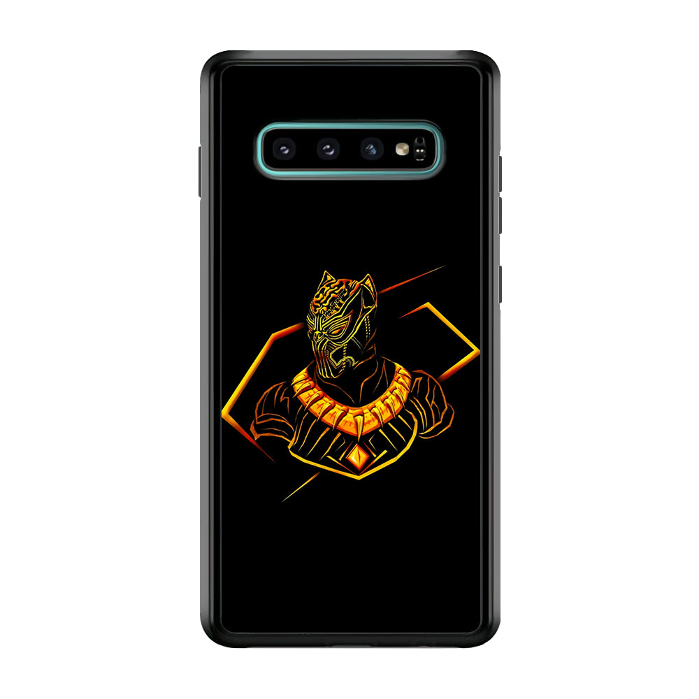 Black Panther Golden Art Samsung Galaxy S10 Plus Case-Phone Case-Rubber Black (2D Case)-Altracase