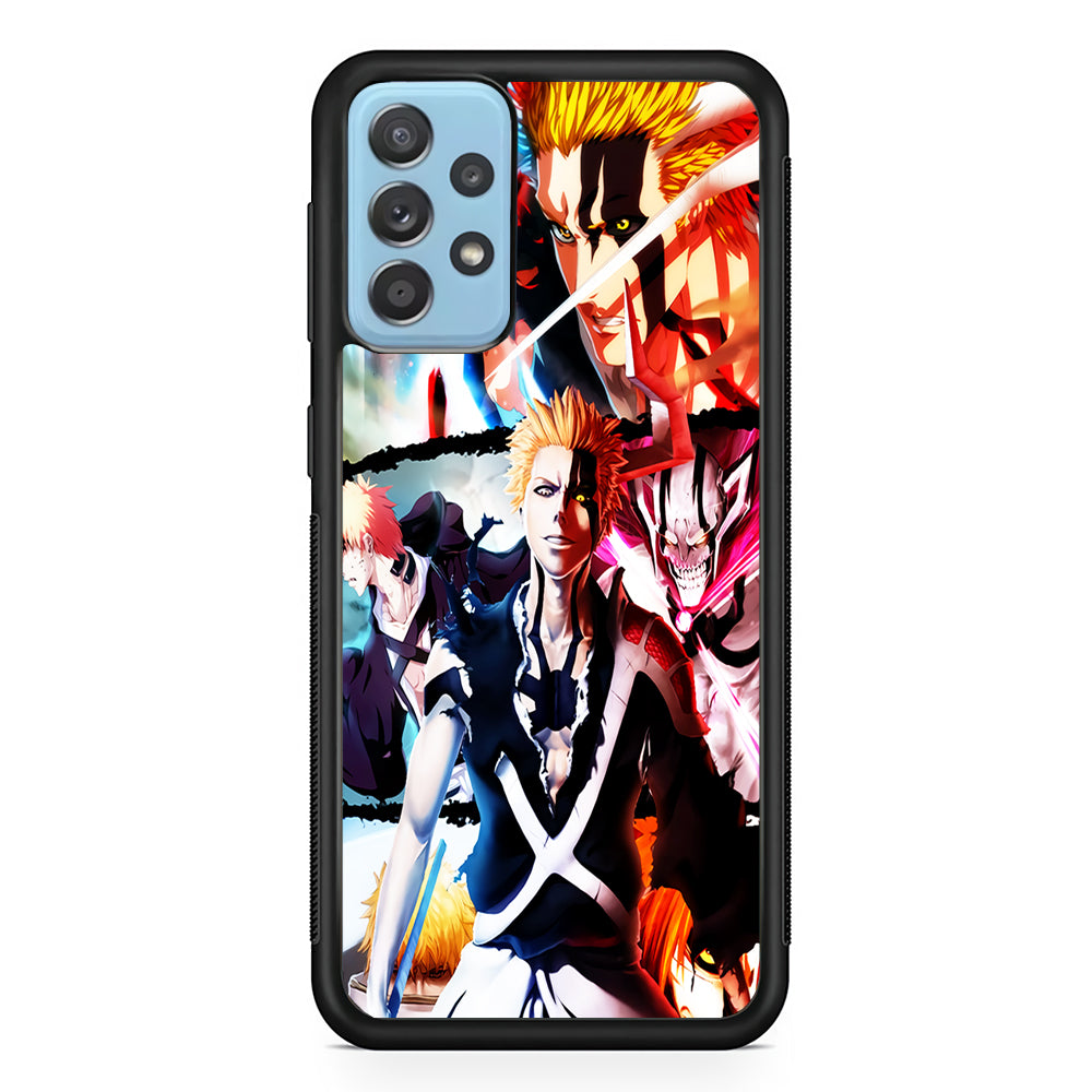 Bleach Ichigo Kurosaki Collage Samsung Galaxy A52 Case-Phone Case-Rubber Black (2D Case)-Altracase