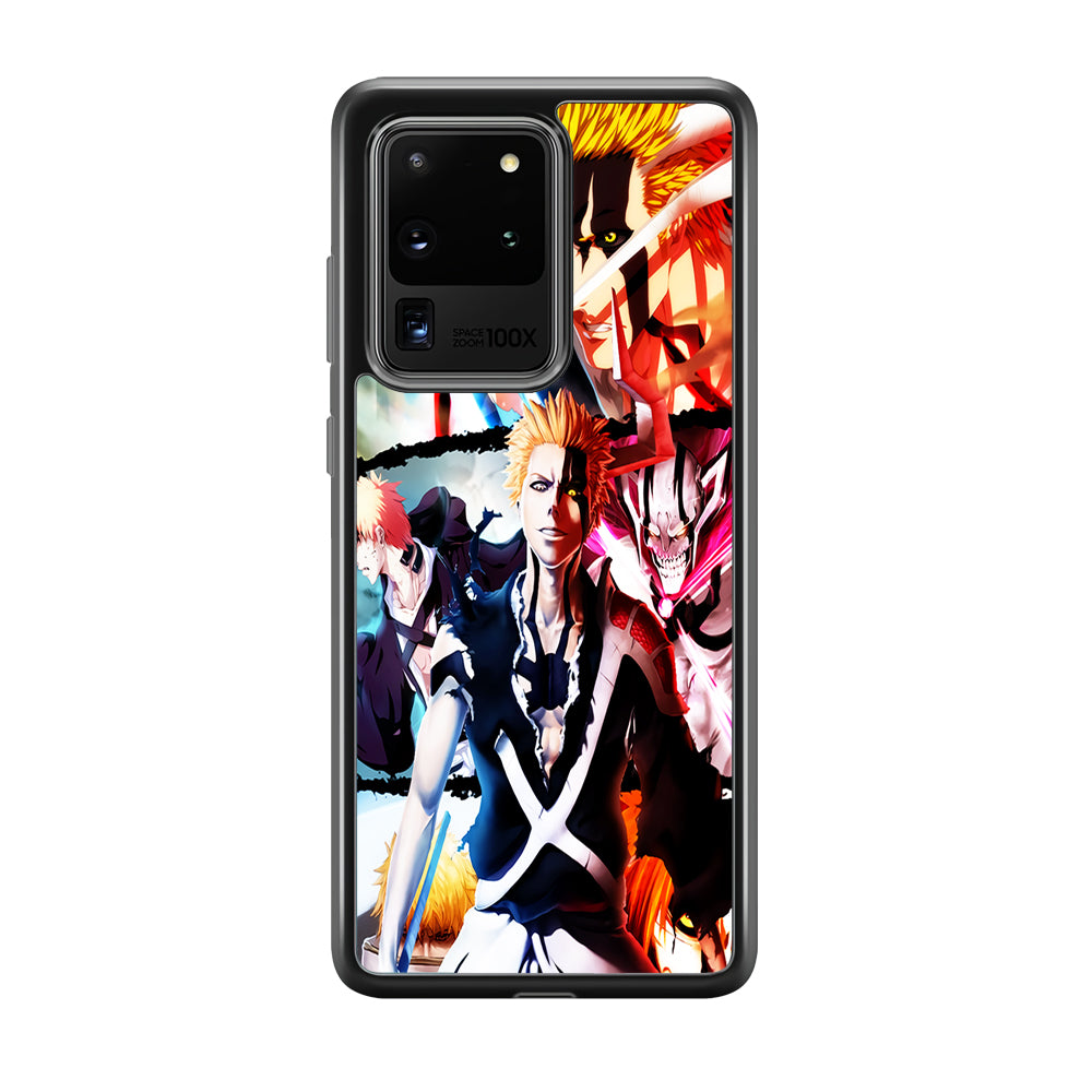 Bleach Ichigo Kurosaki Collage Samsung Galaxy S20 Ultra Case-Phone Case-Rubber Black (2D Case)-Altracase