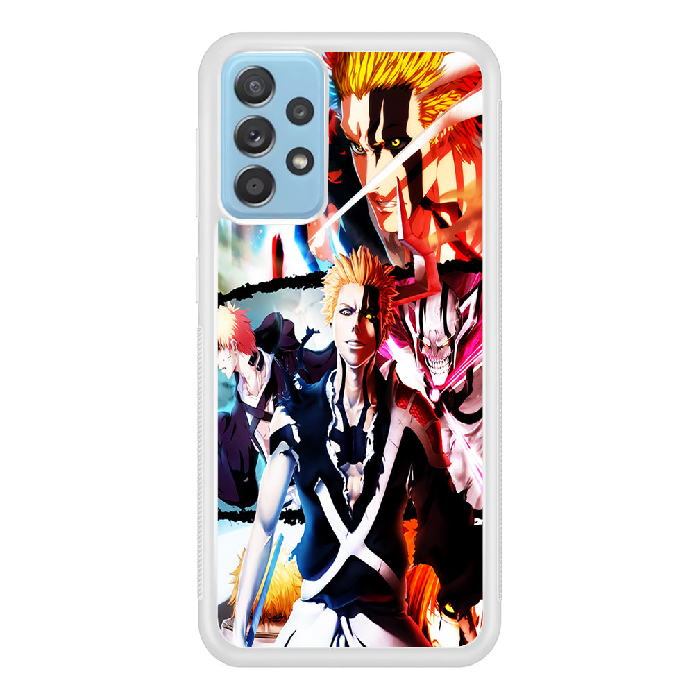 Bleach Ichigo Kurosaki Collage Samsung Galaxy A52 Case-Phone Case-Rubber White (2D Case)-Altracase