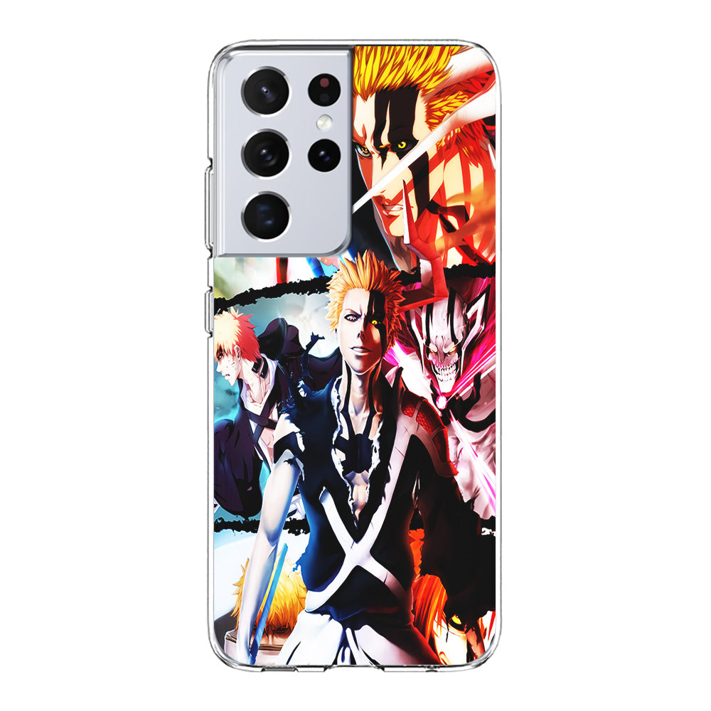 Bleach Ichigo Kurosaki Collage Samsung Galaxy S21 Ultra Case-Phone Case-Clear Soft Case-Altracase