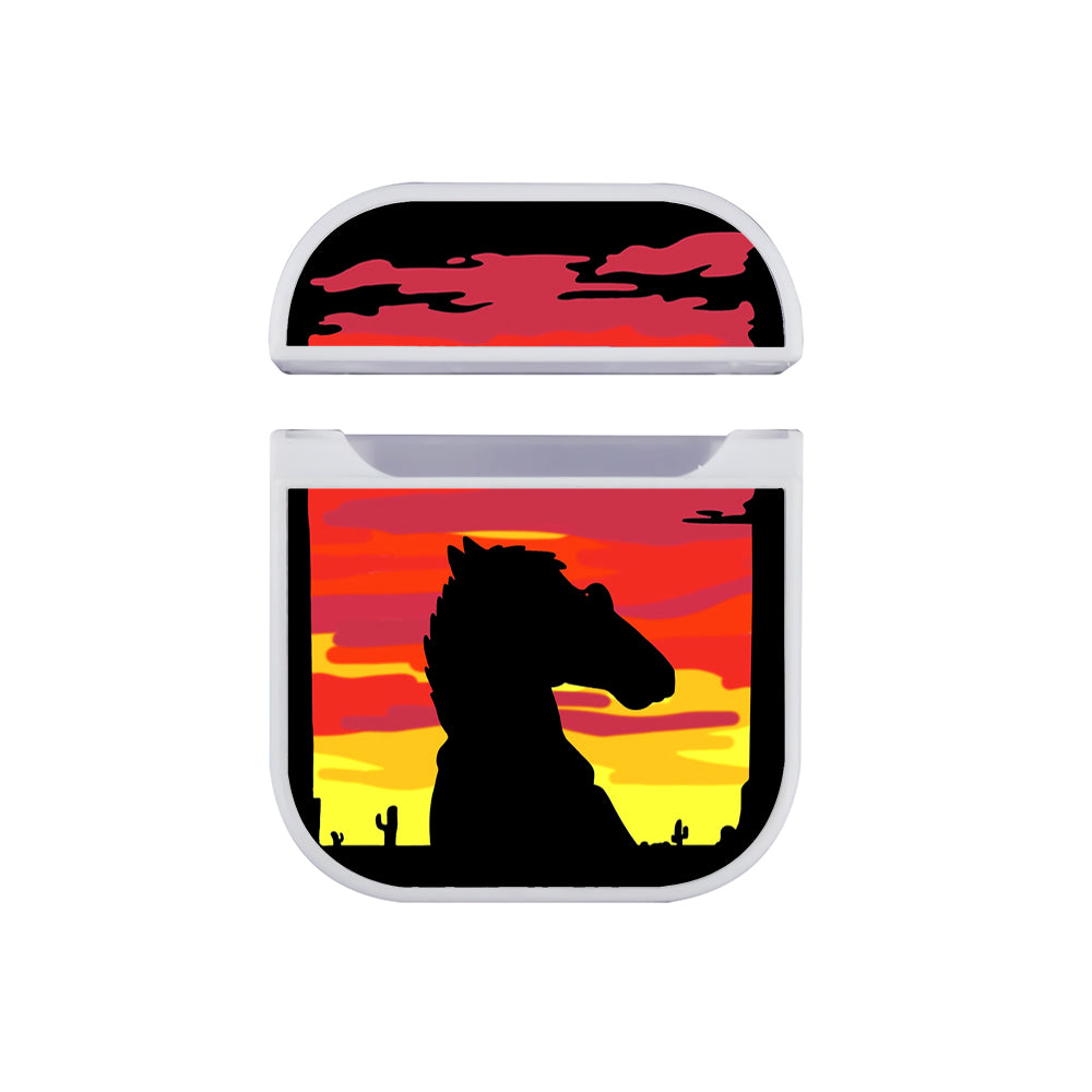 BoJack Horseman Silhouette Hard Plastic Case Cover For Apple Airpods-AirPod Case-White-Altracase