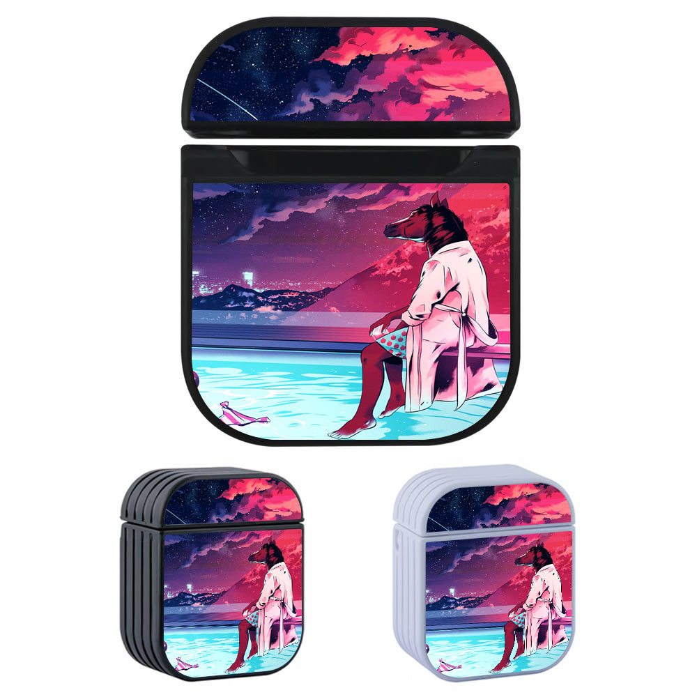 BoJack Horseman in The Pool Hard Plastic Case Cover For Apple Airpods-AirPod Case-Altracase