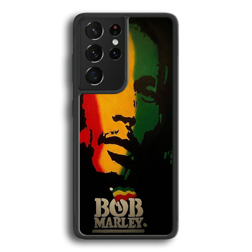 Bob Marley 002 Samsung Galaxy S21 Ultra Case-Phone Case-Rubber Black (2D Case)-Altracase