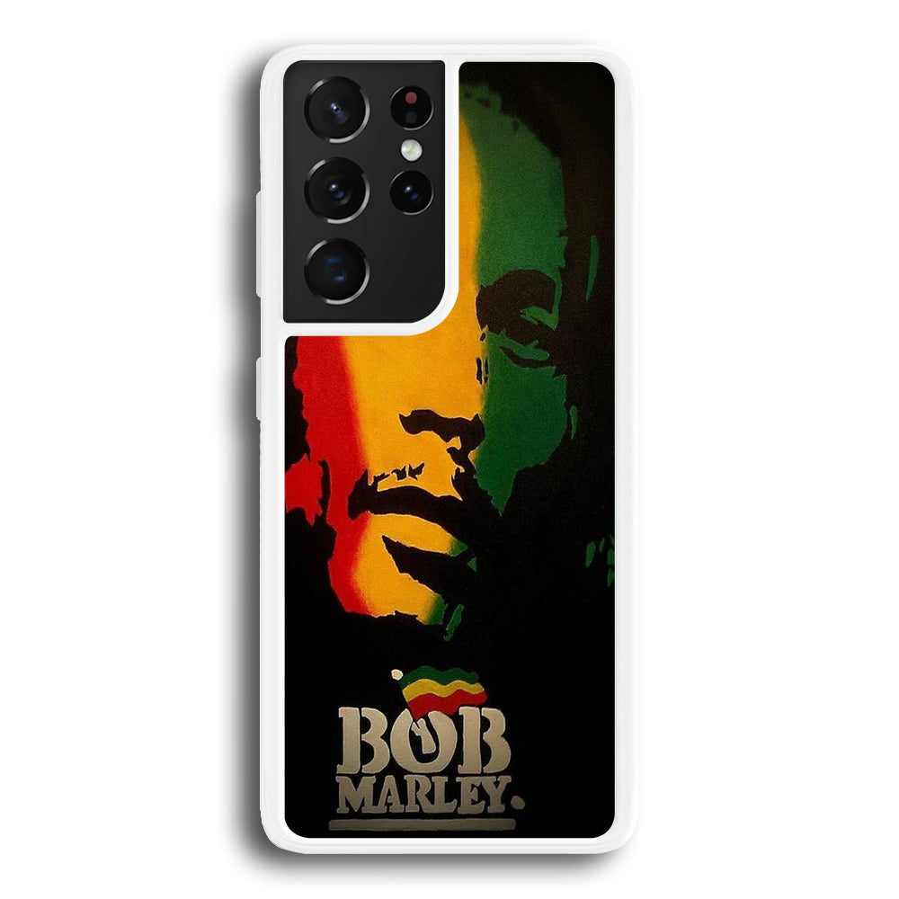 Bob Marley 002 Samsung Galaxy S21 Ultra Case-Phone Case-Rubber White (2D Case)-Altracase