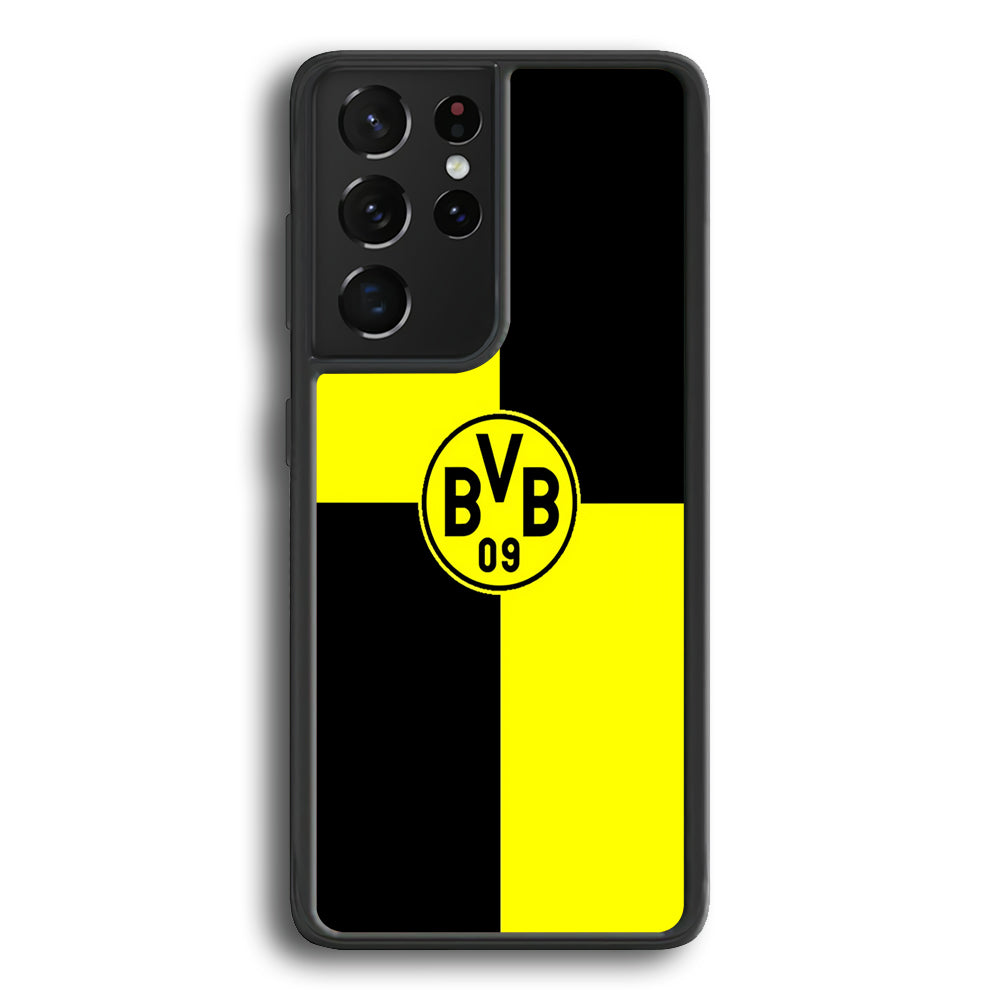 Borussia Dortmund Logo Club Samsung Galaxy S21 Ultra Case-Phone Case-Rubber Black (2D Case)-Altracase