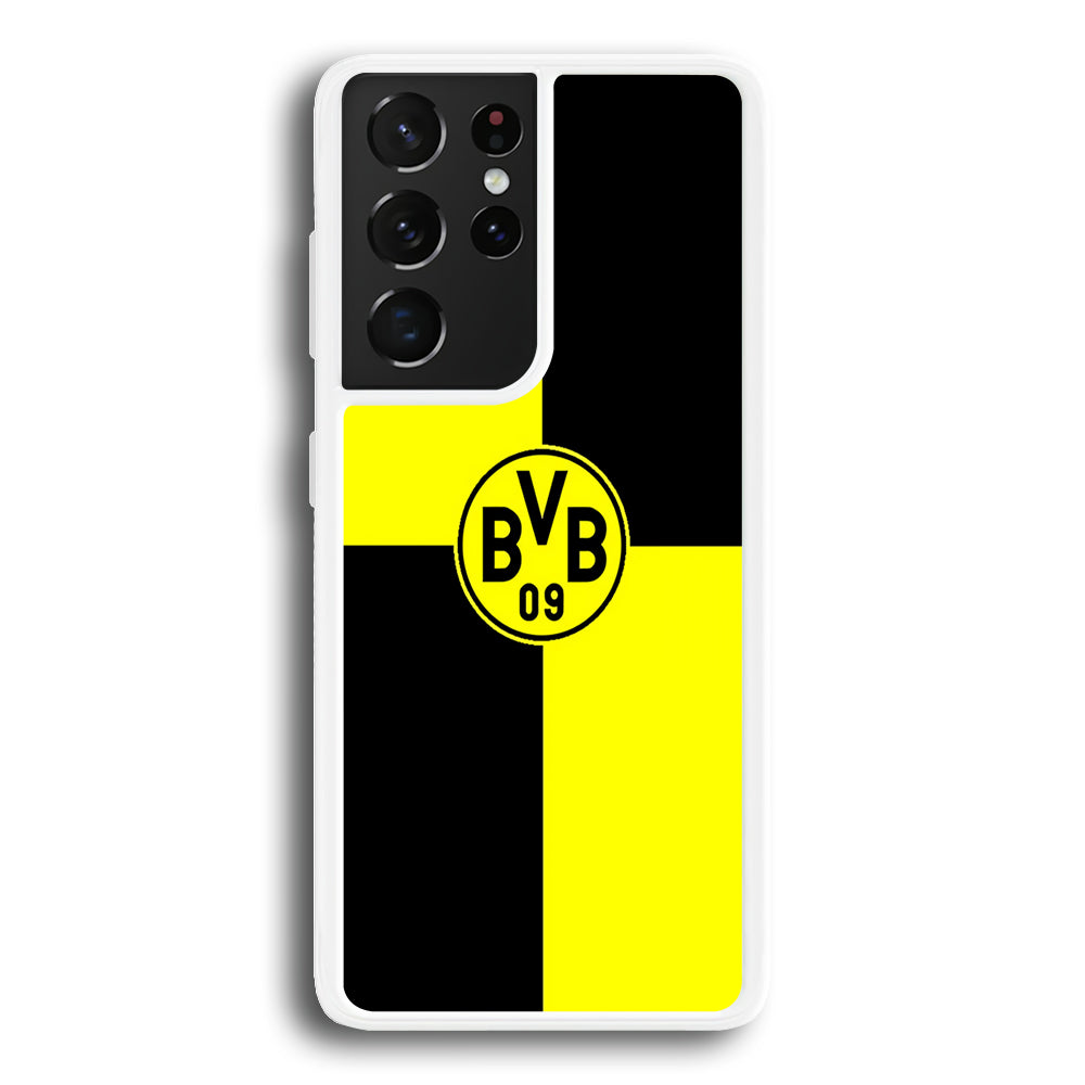 Borussia Dortmund Logo Club Samsung Galaxy S21 Ultra Case-Phone Case-Rubber White (2D Case)-Altracase
