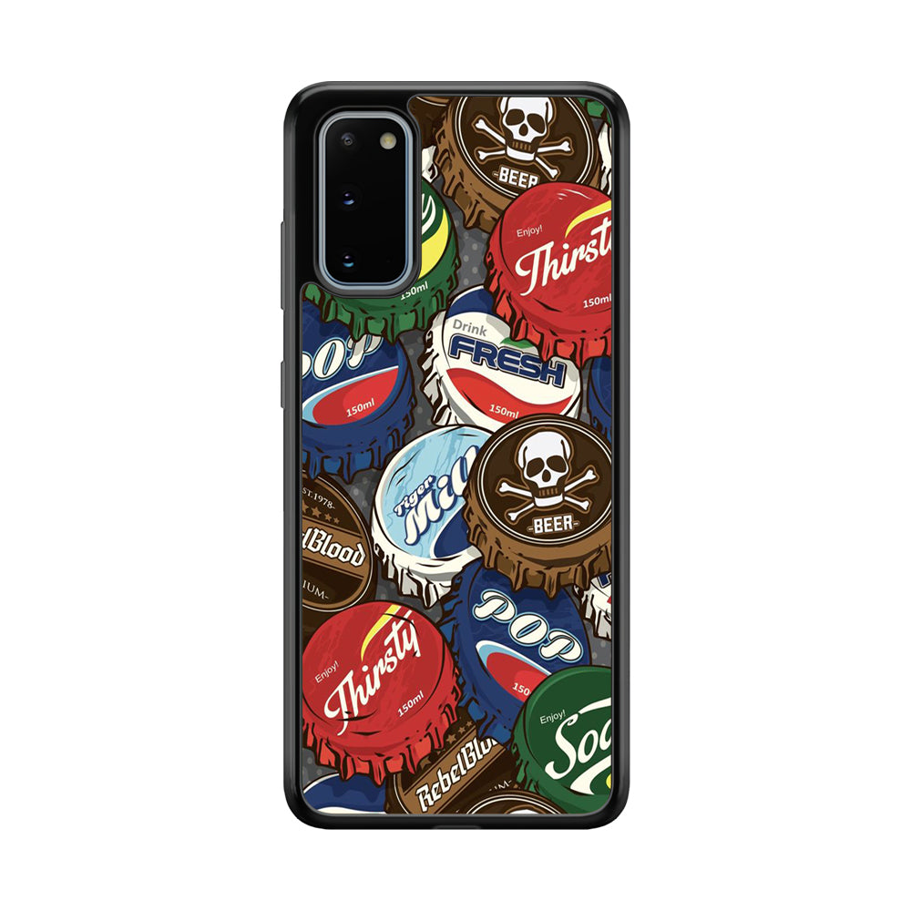 Bottle Cap Doodle Samsung Galaxy S20 Case-Phone Case-Rubber Black (2D Case)-Altracase