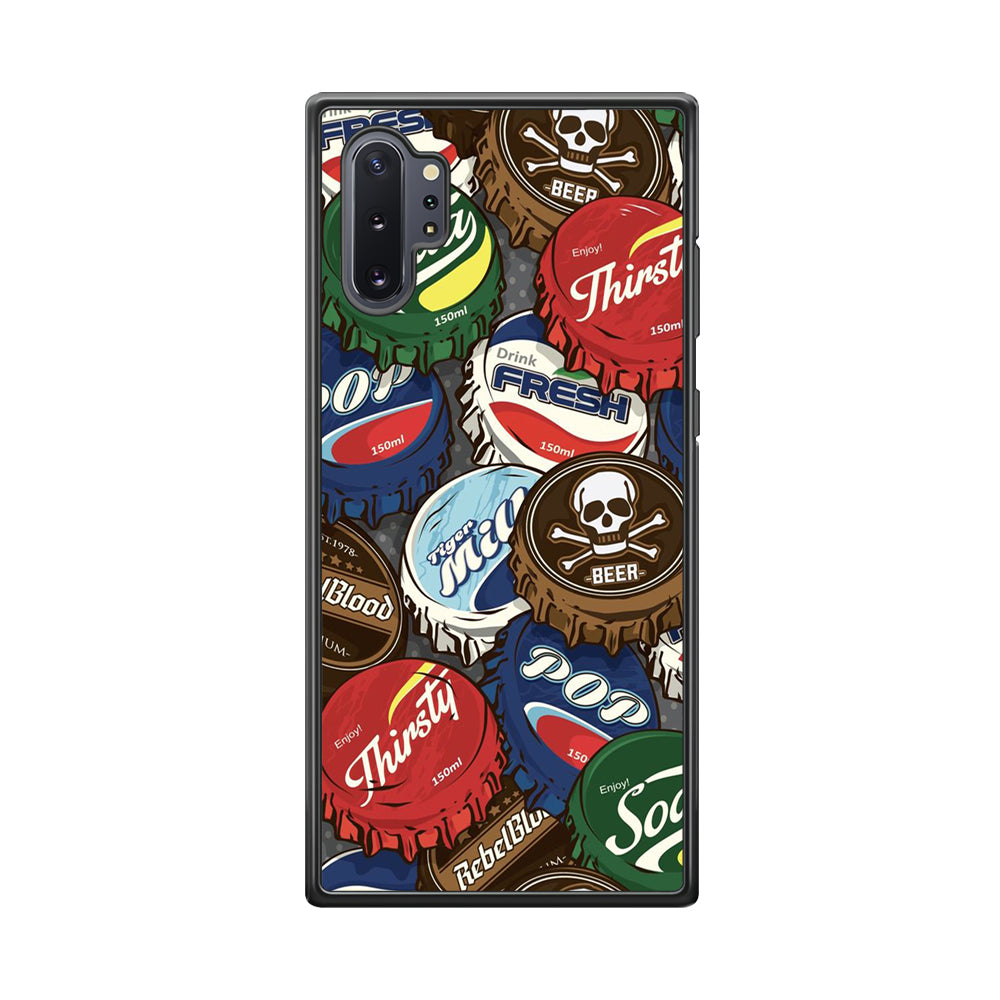 Bottle Cap Doodle Samsung Galaxy Note 10 Plus Case-Phone Case-Rubber Black (2D Case)-Altracase