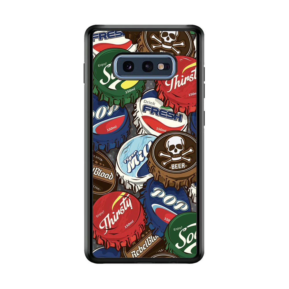 Bottle Cap Doodle Samsung Galaxy S10E Case-Phone Case-Rubber Black (2D Case)-Altracase