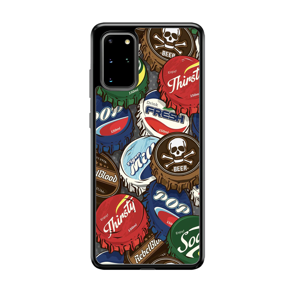 Bottle Cap Doodle Samsung Galaxy S20 Plus Case-Phone Case-Rubber Black (2D Case)-Altracase