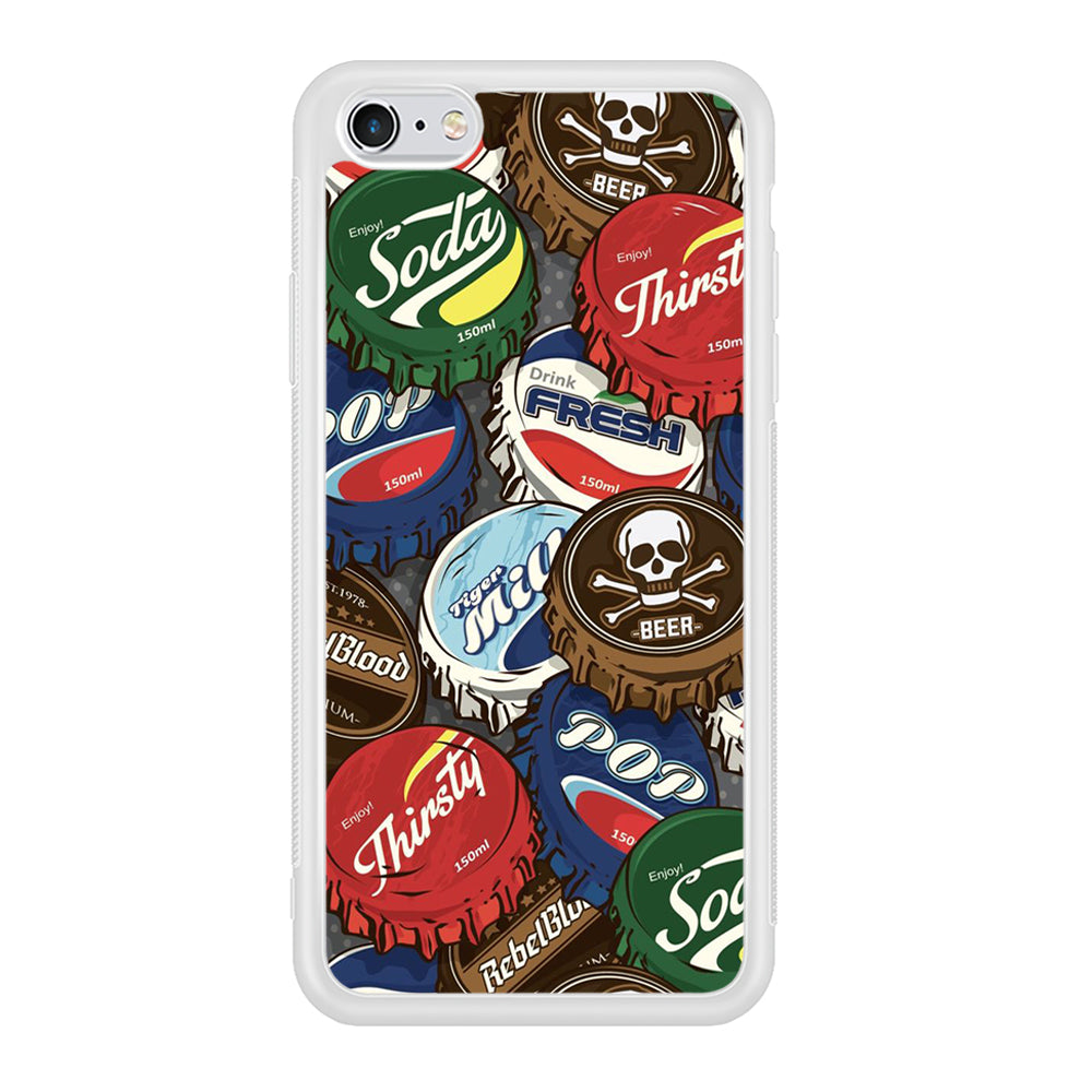 Bottle Cap Doodle iPhone 6 Plus | 6s Plus Case-Phone Case-Rubber White (2D Case)-Altracase