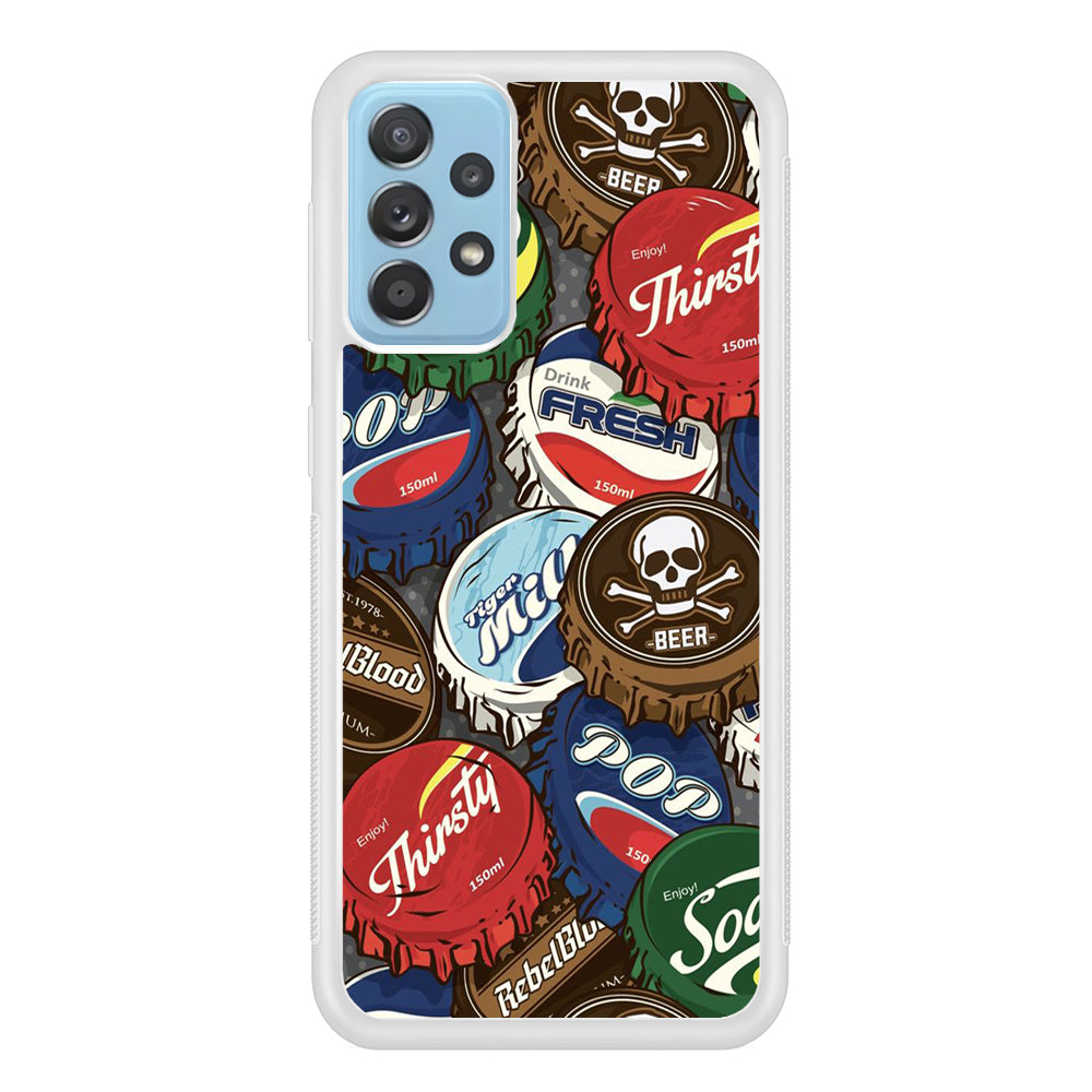 Bottle Cap Doodle Samsung Galaxy A52 Case-Phone Case-Rubber White (2D Case)-Altracase