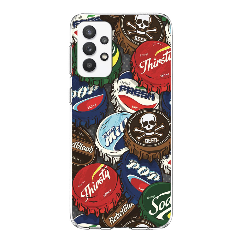 Bottle Cap Doodle Samsung Galaxy A32 Case-Phone Case-Clear Soft Case-Altracase