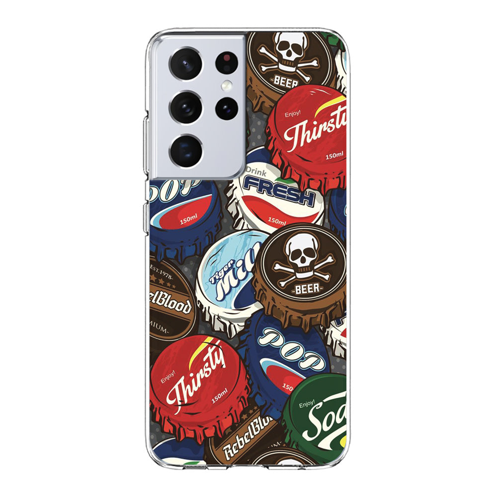 Bottle Cap Doodle Samsung Galaxy S21 Ultra Case-Phone Case-Clear Soft Case-Altracase