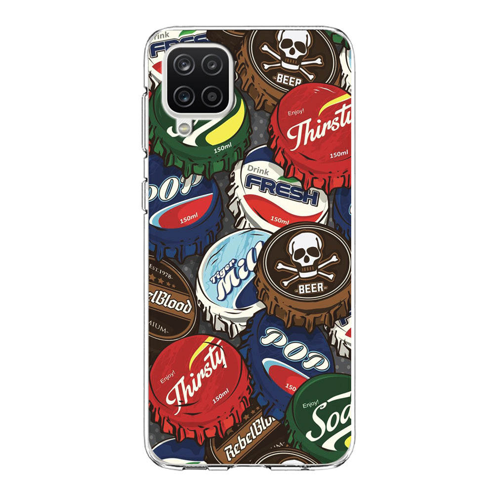 Bottle Cap Doodle Samsung Galaxy A12 Case-Phone Case-Clear Soft Case-Altracase