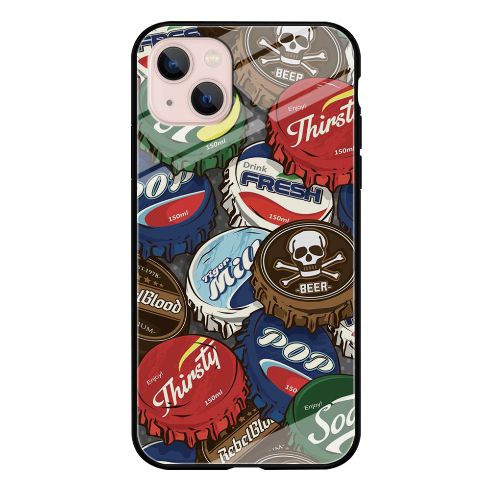 Bottle Cap Doodle iPhone 14 Plus Case-Phone Case-Tempered Glass Case-Altracase