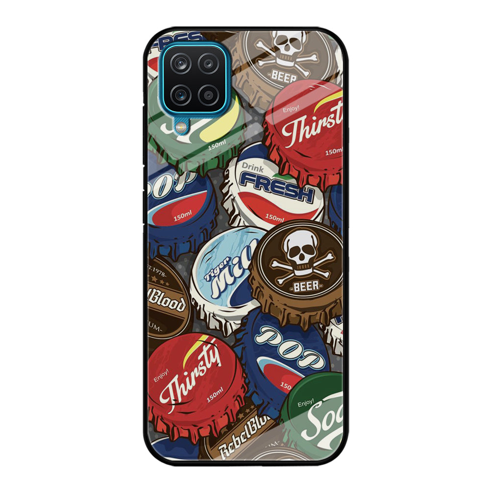 Bottle Cap Doodle Samsung Galaxy A12 Case-Phone Case-Tempered Glass Case-Altracase